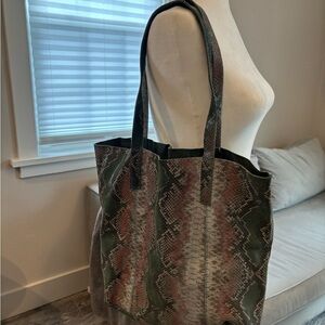 Anthropologie Snakeskin Tote Bag
